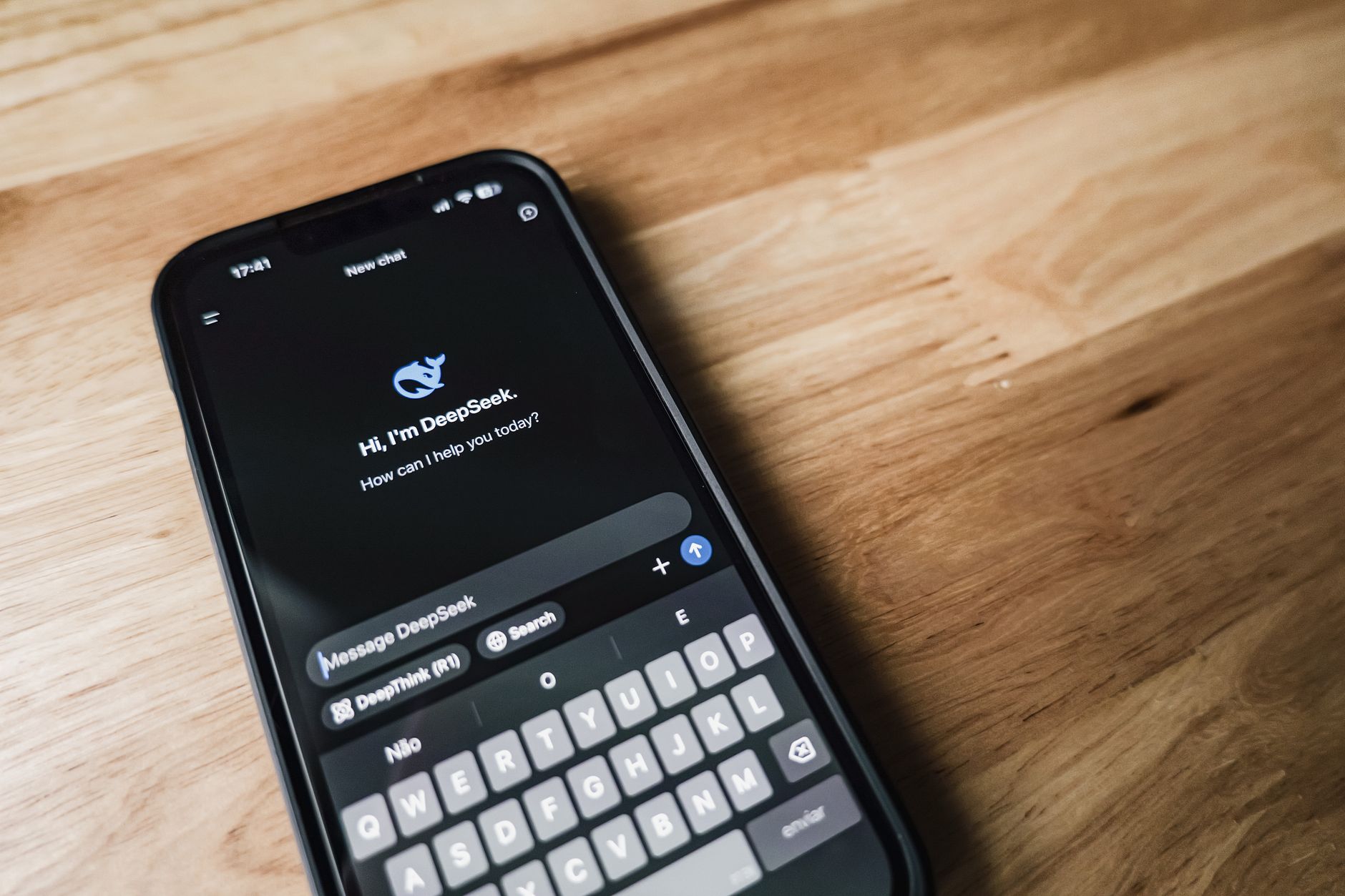 A smartphone displaying a free AI app for daily productivity and smart task management.